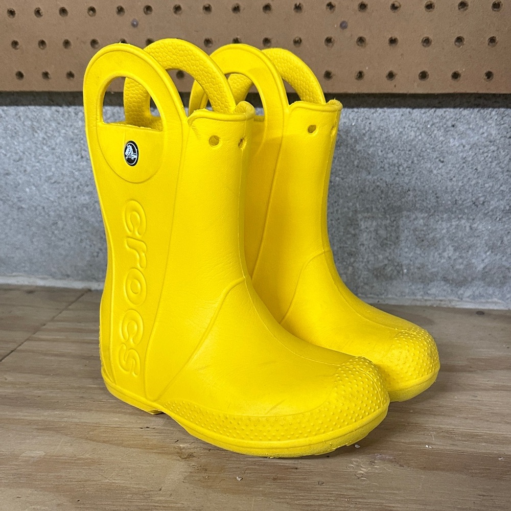 CROCS Kids Handle It Bright Yellow Waterproof Boots
